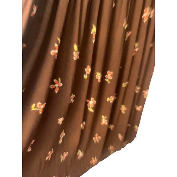CHRISTY DAWN Brown Orange Yellow Floral Print Boho Knee Length Dress-Size Medium - Picture 15 of 16